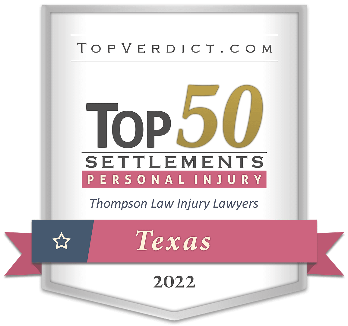 TopVerdict Top 50 personal injury settlements in Texas 2022 badge - Houston Truck Accident Lawyers