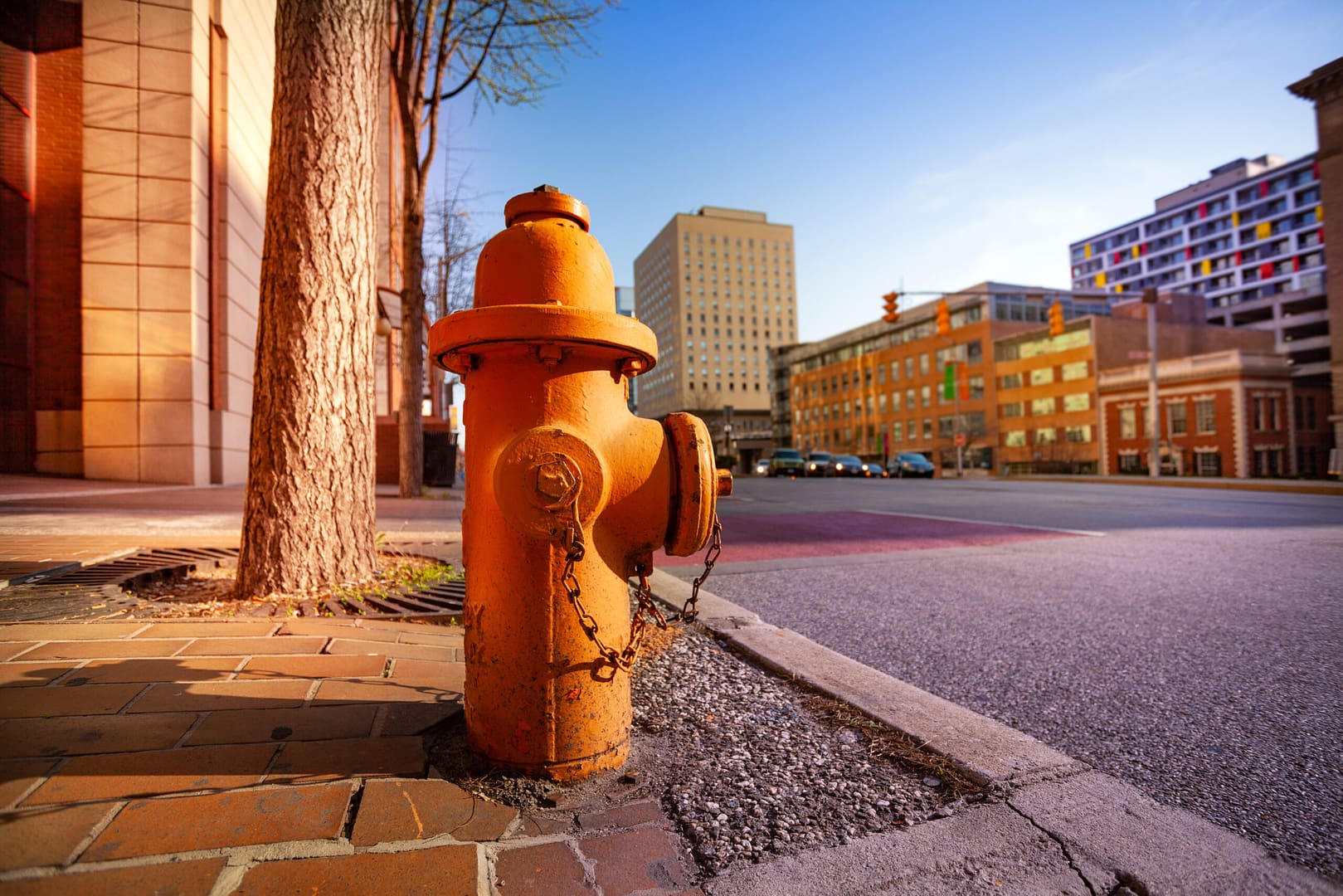 Fire hydrant on sidewalk