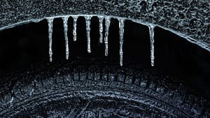 Frozen Wheel Well and Tire