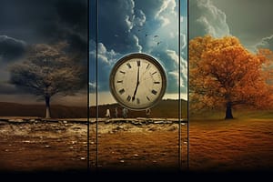 concept of "Time Passing" with the changing seasons displayed in a single frame.