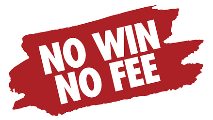 No Win No Fee Sign in red and white - Texas wrongful death attorneys