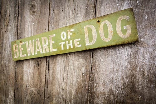 Beware of the dog sign - Dallas dog bite lawyers