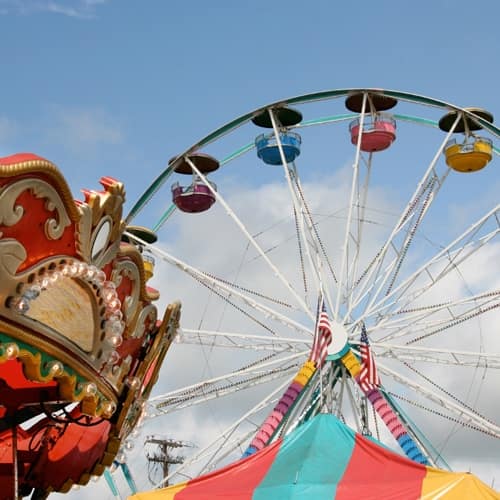 View of a Ferris wheel - Amusement park accident lawyers