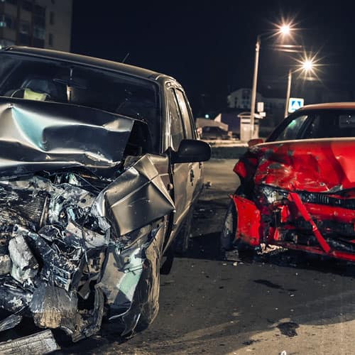 two car crash - red car, grey car - El Paso personal injury lawyers